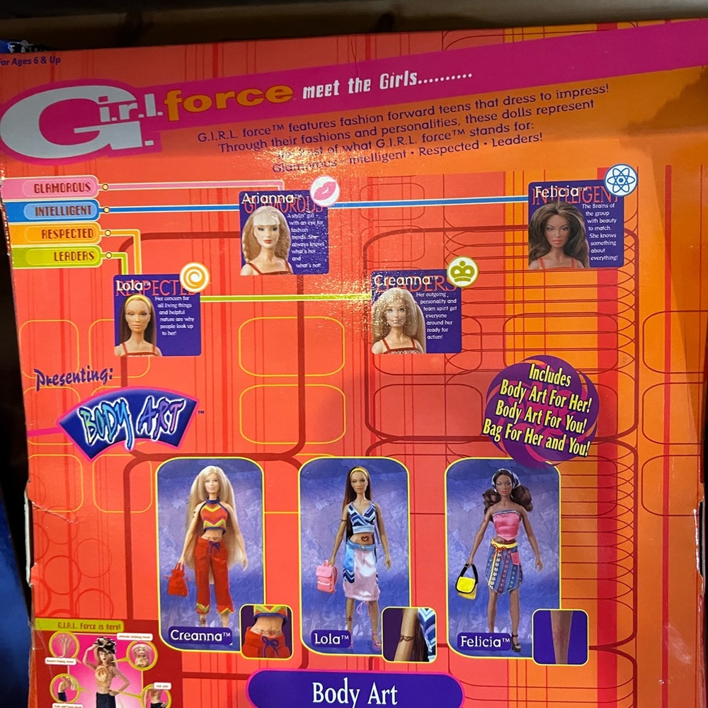 Girl Force Body Art Lola Doll with Outfit and Access. NRFB BOX HAS SHELF WEAR - Picture 3 of 7